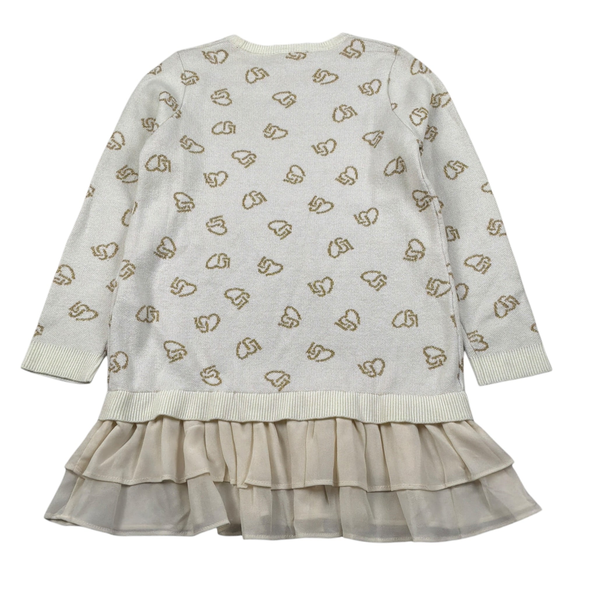 Liu Jo Abito Manica Lunga tinta unita con Ricami Panna per Bambina KF4041 PANNA LIU JO 