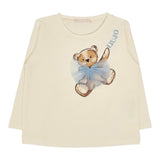 Liu Jo Shirt tinta unita con Stampa Panna per Bambina KF4066J0088 PANNA LIU JO 