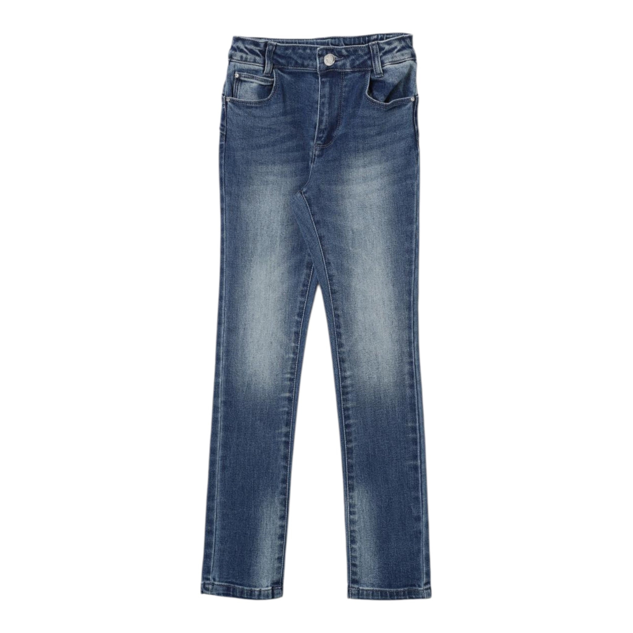 Liu Jo Jeans tinta unitaa con Girovita Regolabile Blu per Bambina KF4078 BLU LIU JO 