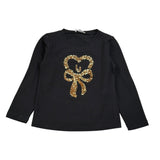 Liu Jo Shirt Collo Alto tinta unita con Paillettes Nero per Neonata KF4118N NERO LIU JO 