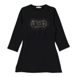 Liu Jo Abito Girocollo tinta unita con Brillantini Nero per Bambina KF5004X NERO LIU JO 