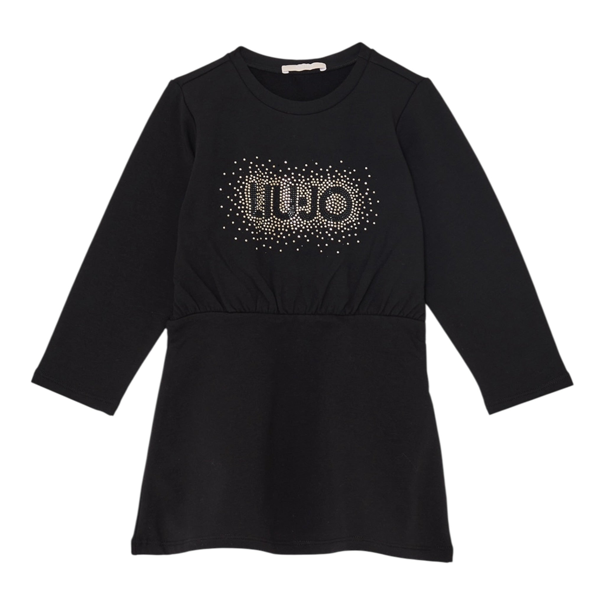 Liu Jo Abito Girocollo tinta unita con Brillantini Nero per Neonata KF5004XX NERO LIU JO 