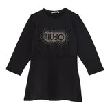 Liu Jo Abito Girocollo tinta unita con Brillantini Nero per Neonata KF5004XX NERO LIU JO 