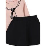 Liu Jo Completo 2Pz Felpa-Gonna Bicolore Nero/Rosa per Bambina KF5005 NERO/ROSA LIU JO 