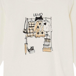 Liu Jo Shirt Girocollo tinta unita con Stampa Bianco per Bambina KF5010 BIANCO LIU JO 