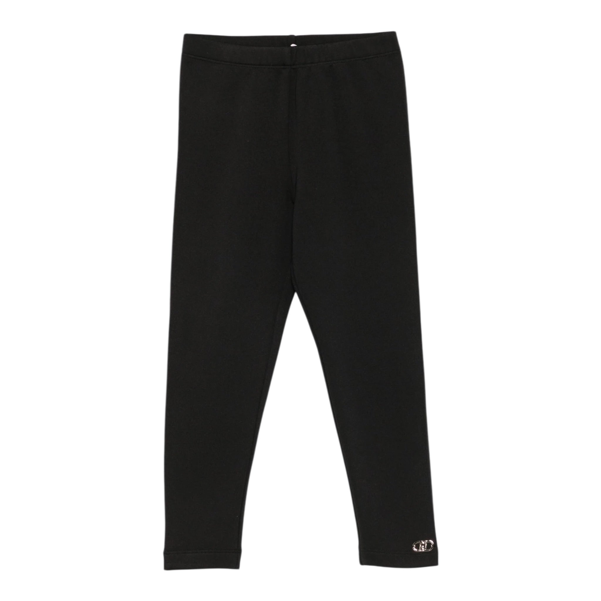 Liu Jo Leggins tinta unita con Logo Nero per Bambina KF5012 NERO LIU JO 