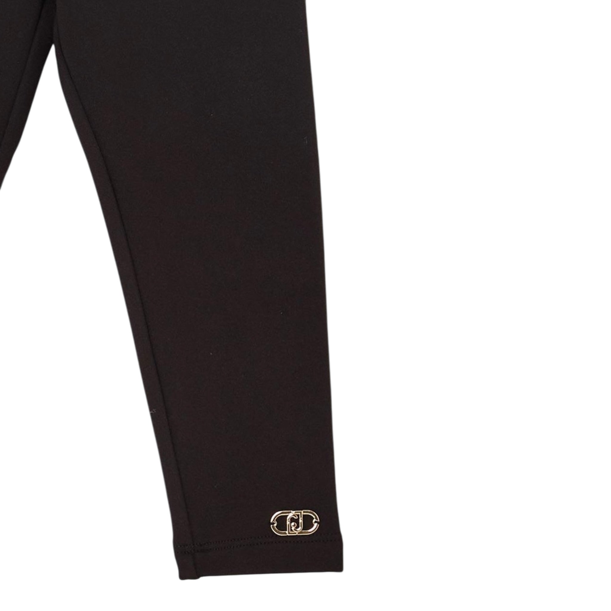 Liu Jo Leggins tinta unita con Logo Nero per Bambina KF5012XJ NERO LIU JO 