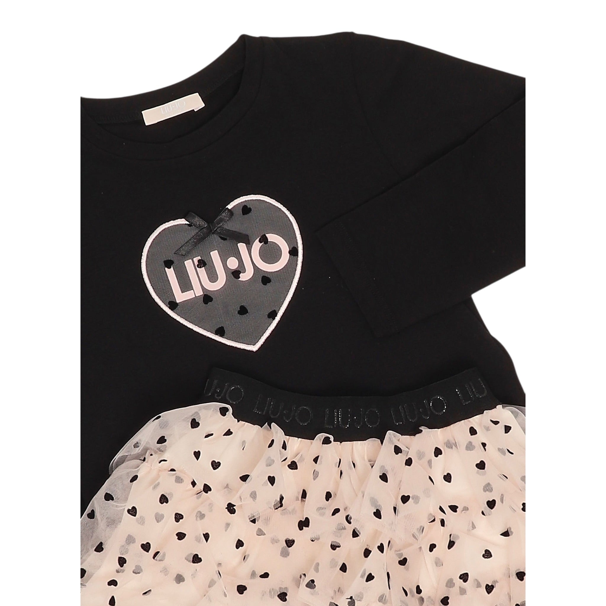 Liu Jo Completo 2 Pezzi Shirt-Gonna Nero/Rosa per Bambina KF5037X NERO/ROSA LIU JO 