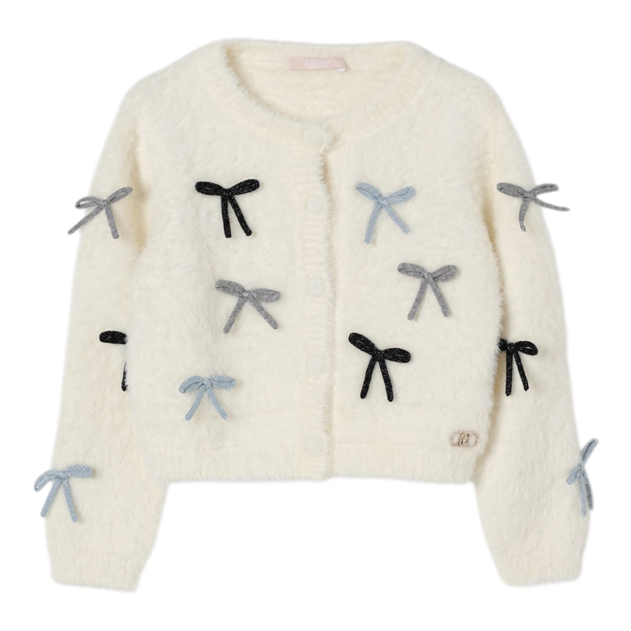 Liu Jo Cardigan tinta unita con Fiocchi Panna per Bambina KF5053 PANNA LIU JO 
