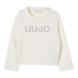 Liu Jo Maglia Girocollo tinta unita con Brillantini Panna per Bambina KF5055J PANNA LIU JO 