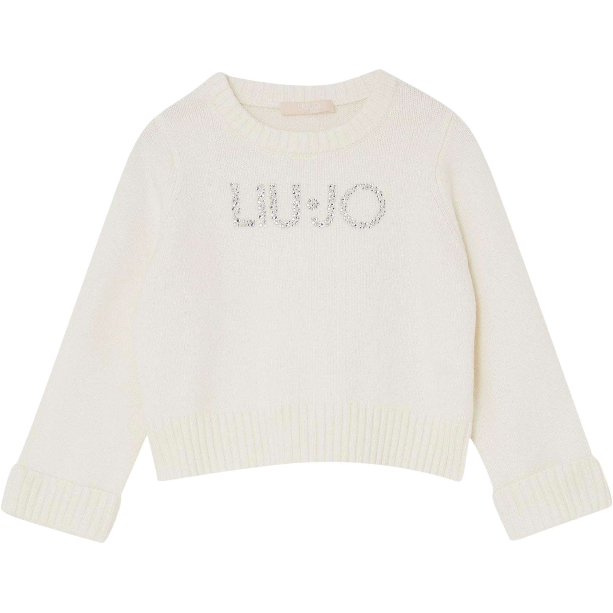 Liu Jo Maglia Girocollo tinta unita con Brillantini Panna per Neonata KF5055XXX PANNA LIU JO 