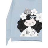 Liu Jo Maglia Girocollo tinta unita con Ricami Azzurro per Neonata KF5057XN AZZURRO LIU JO 