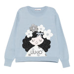 Liu Jo Maglia Girocollo tinta unita con Ricami Azzurro per Neonata KF5057XN AZZURRO LIU JO 