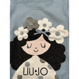 Liu Jo Maglia Girocollo tinta unita con Ricami Azzurro per Neonata KF5057XXXN AZZURRO LIU JO 
