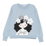 Liu Jo Maglia Girocollo tinta unita con Ricami Azzurro per Neonata KF5057XXXN AZZURRO LIU JO 
