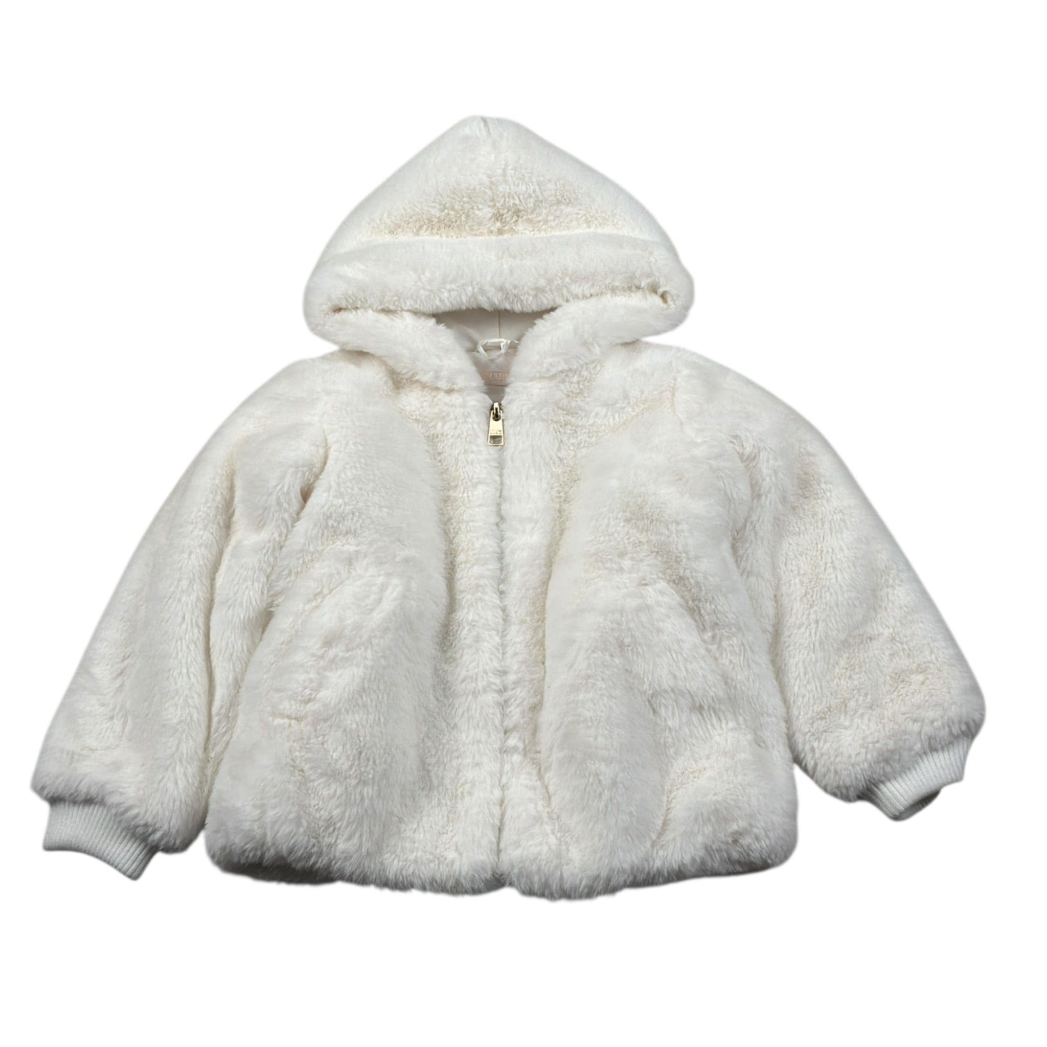 Liu Jo Pelliccia Tinta Uita con Zip E Cappuccio Panna per Bambina KF5058X PANNA LIU JO 