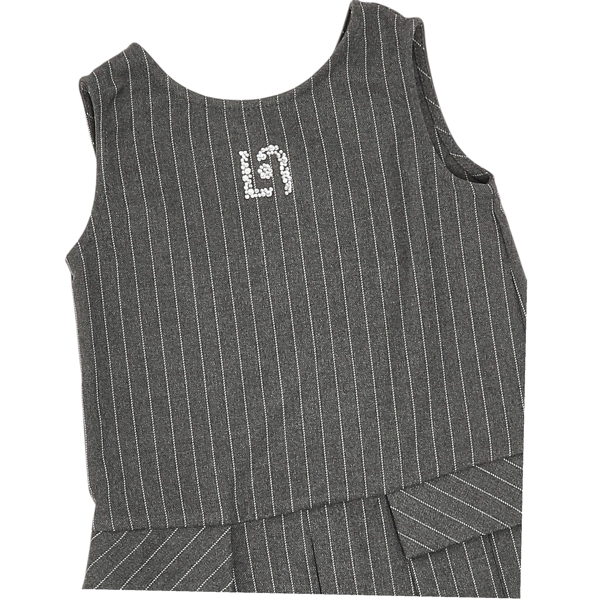 Liu Jo Abito tinta unita con Fantasia A Righe Grigio per Bambina KF5063 GRIGIO LIU JO 