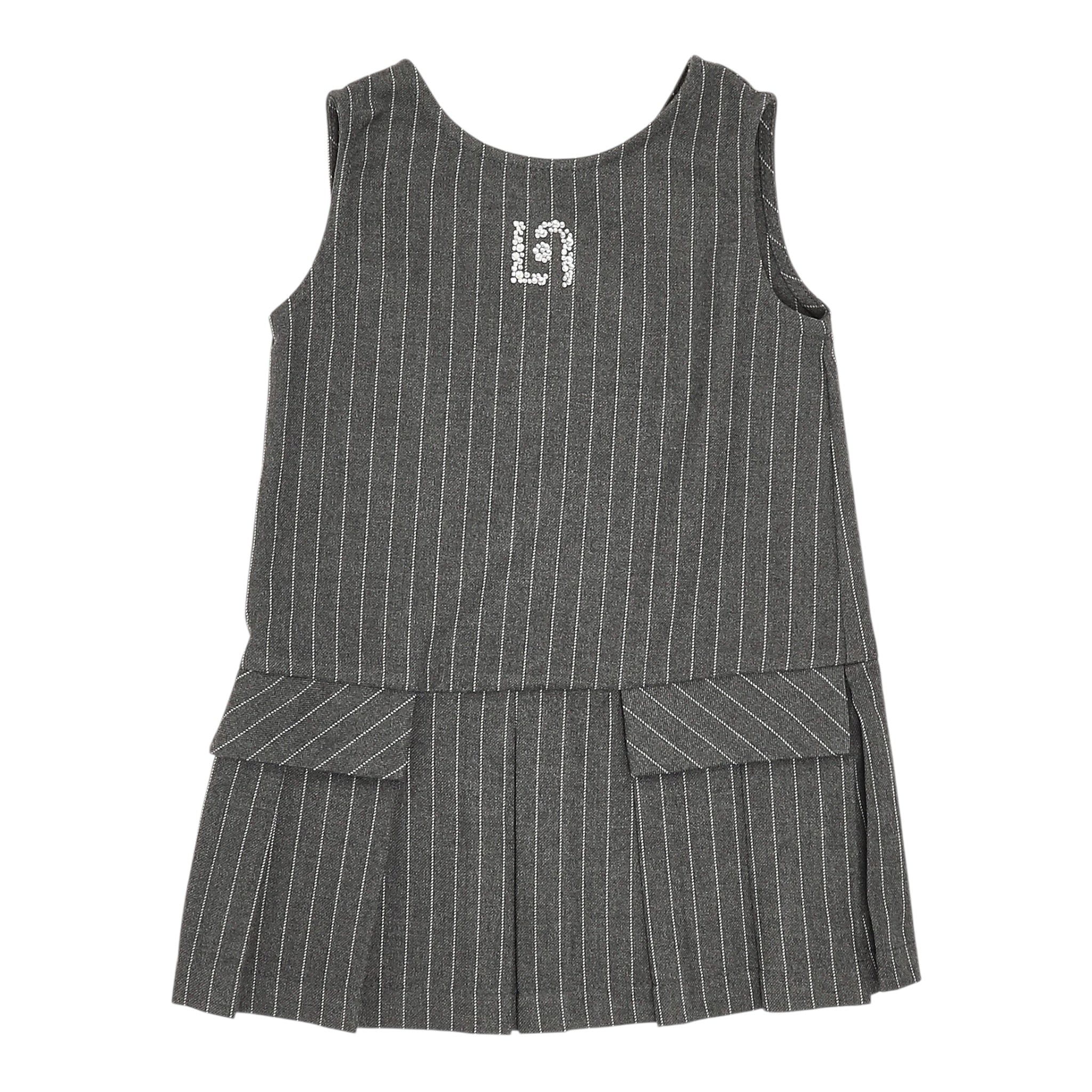 Liu Jo Abito tinta unita con Fantasia A Righe Grigio per Bambina KF5063X GRIGIO LIU JO 