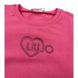 Liu Jo Felpa Xhiusa Girocollo con Brillantini Rosa per Bambina KF5079J ROSA LIU JO 