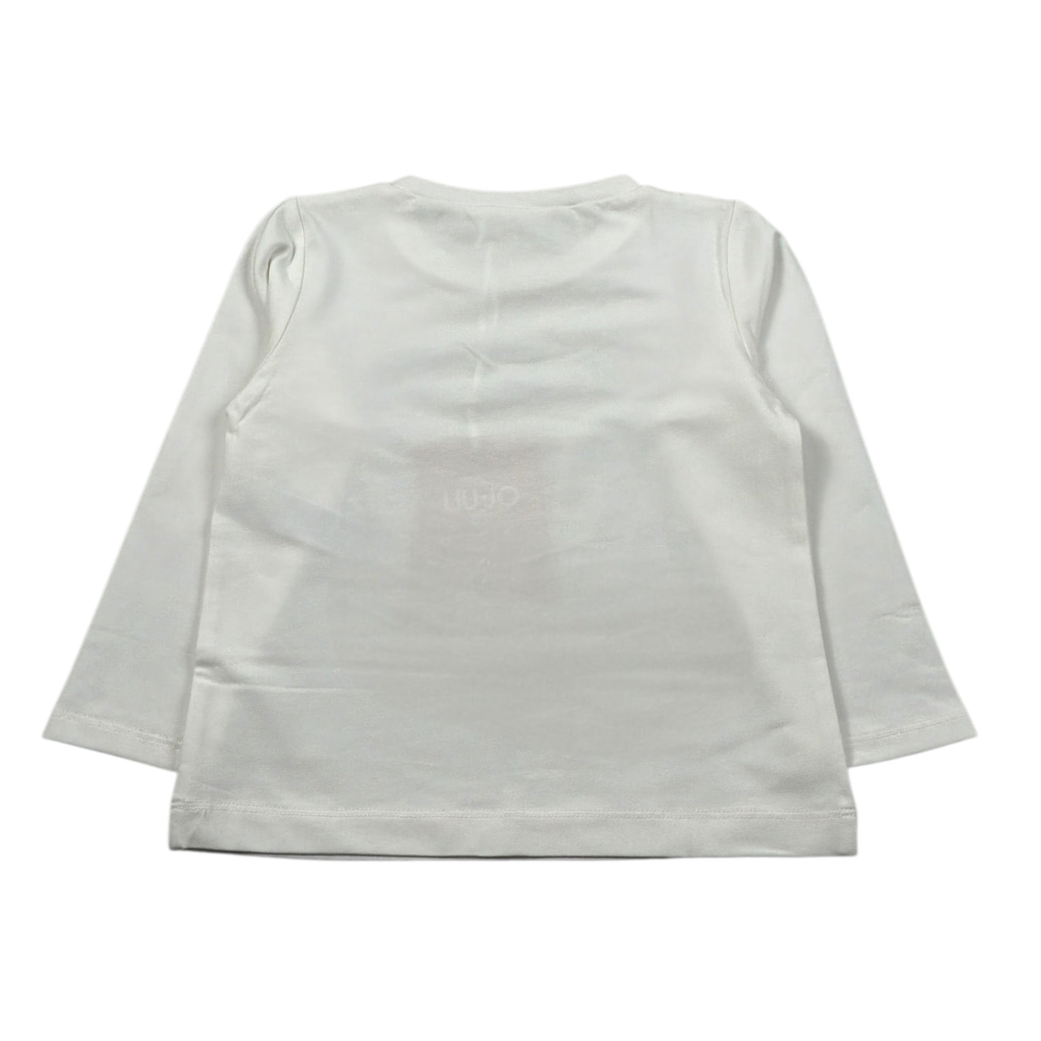 Liu Jo Shirt Girocollo tinta unita con Logo Bianco per Bambina KF5087J BIANCO LIU JO 