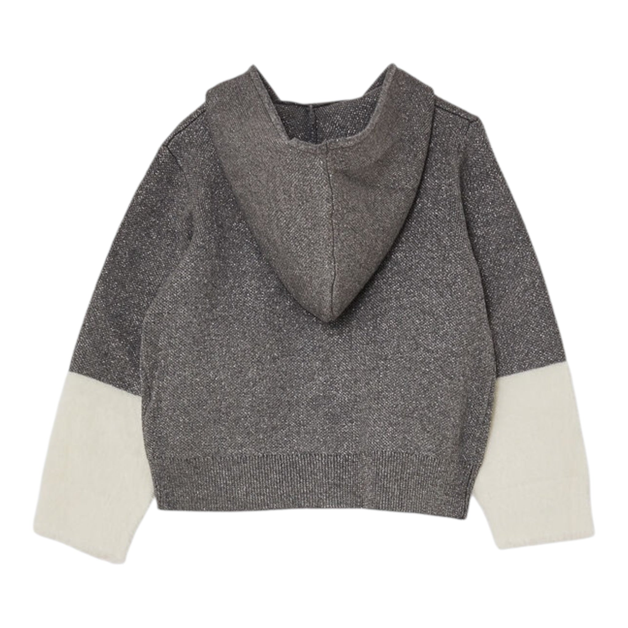 Liu Jo Maglia Bicolore con Cappuccio E Zip Bianco/Grigio per Bambina KF5096 BIANCO/GRIGIO LIU JO 
