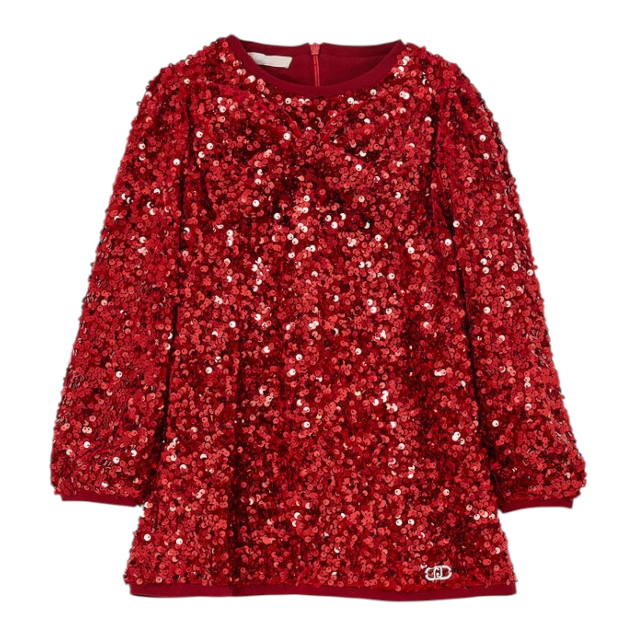 Liu Jo Abito Manica Lunga tinta unita con Paillettes Rosso per Bambina KF5104J ROSSO LIU JO 