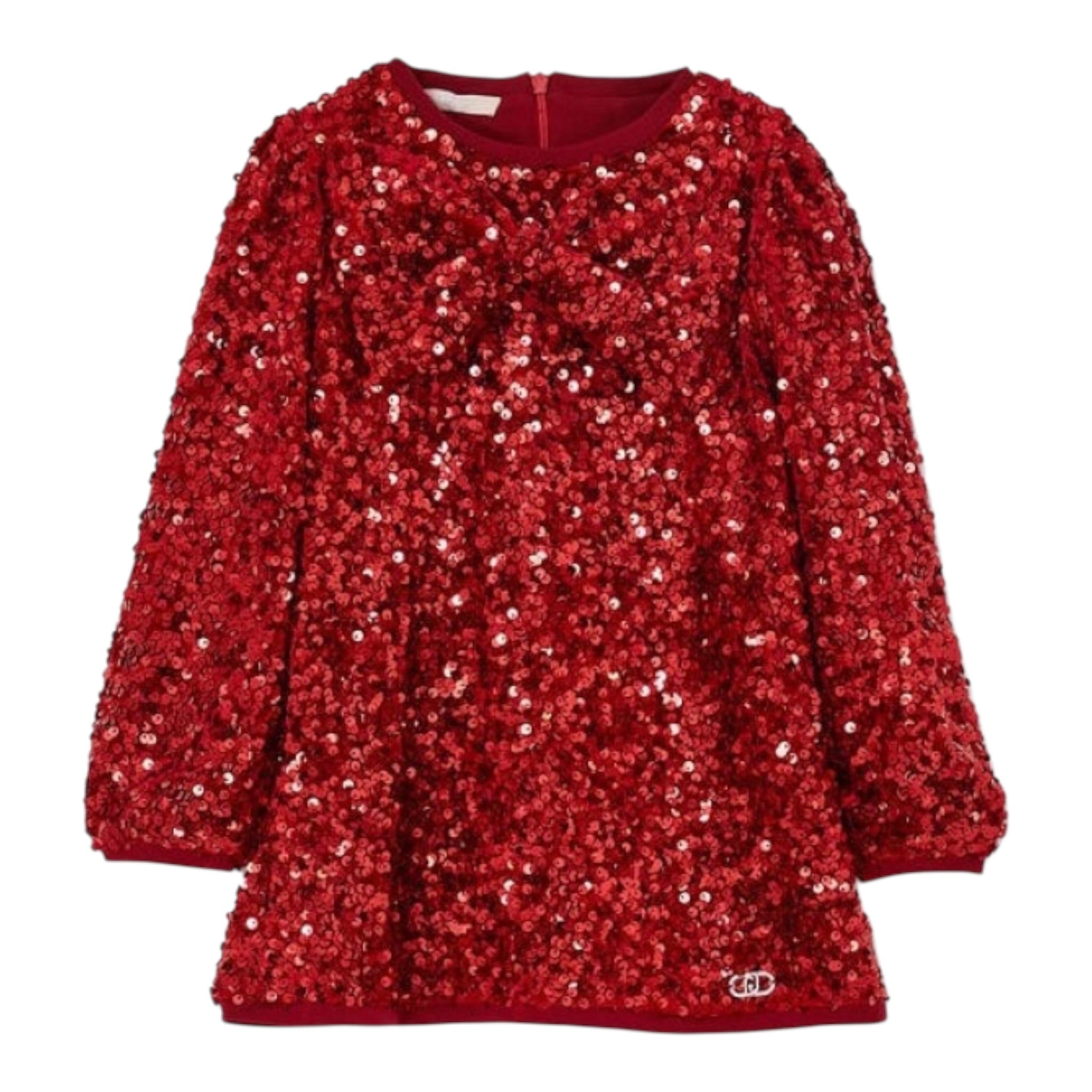 Liu Jo Abito Manica Lunga tinta unita con Paillettes Rosso per Bambina KF5104XX ROSSO LIU JO 