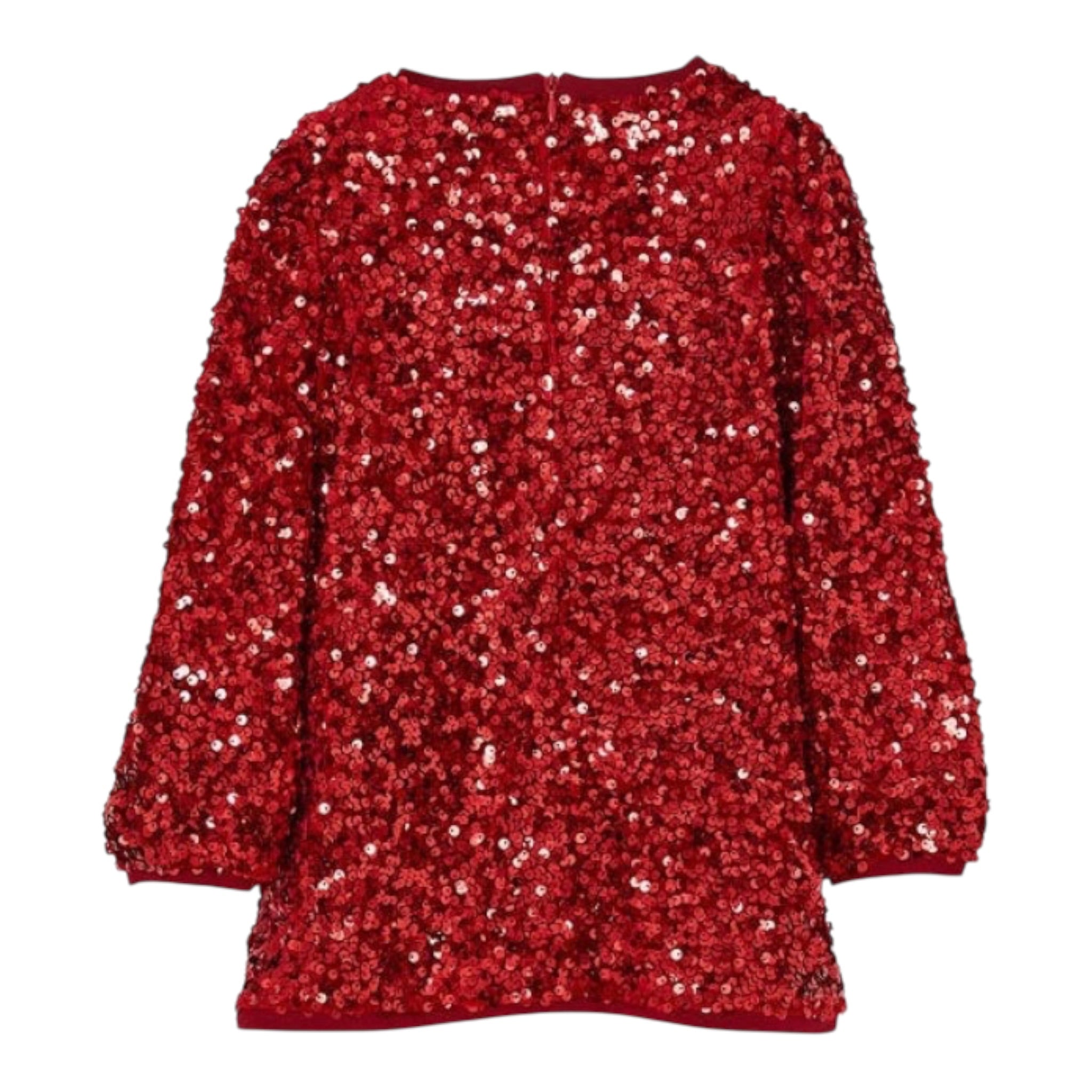 Liu Jo Abito Manica Lunga tinta unita con Paillettes Rosso per Bambina KF5104XX ROSSO LIU JO 
