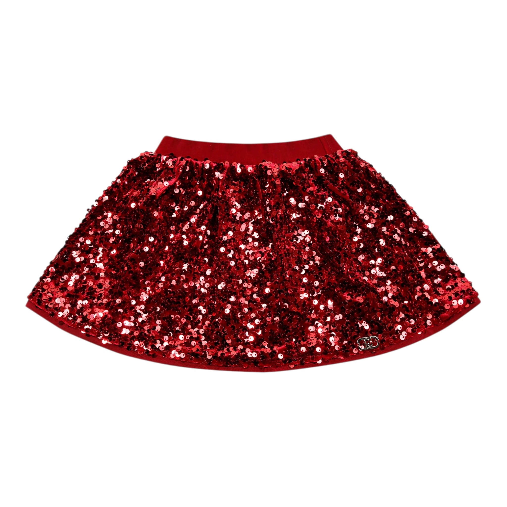 Liu Jo Gonna tinta unita con Paillettes Rosso per Bambina KF5105X ROSSO LIU JO 