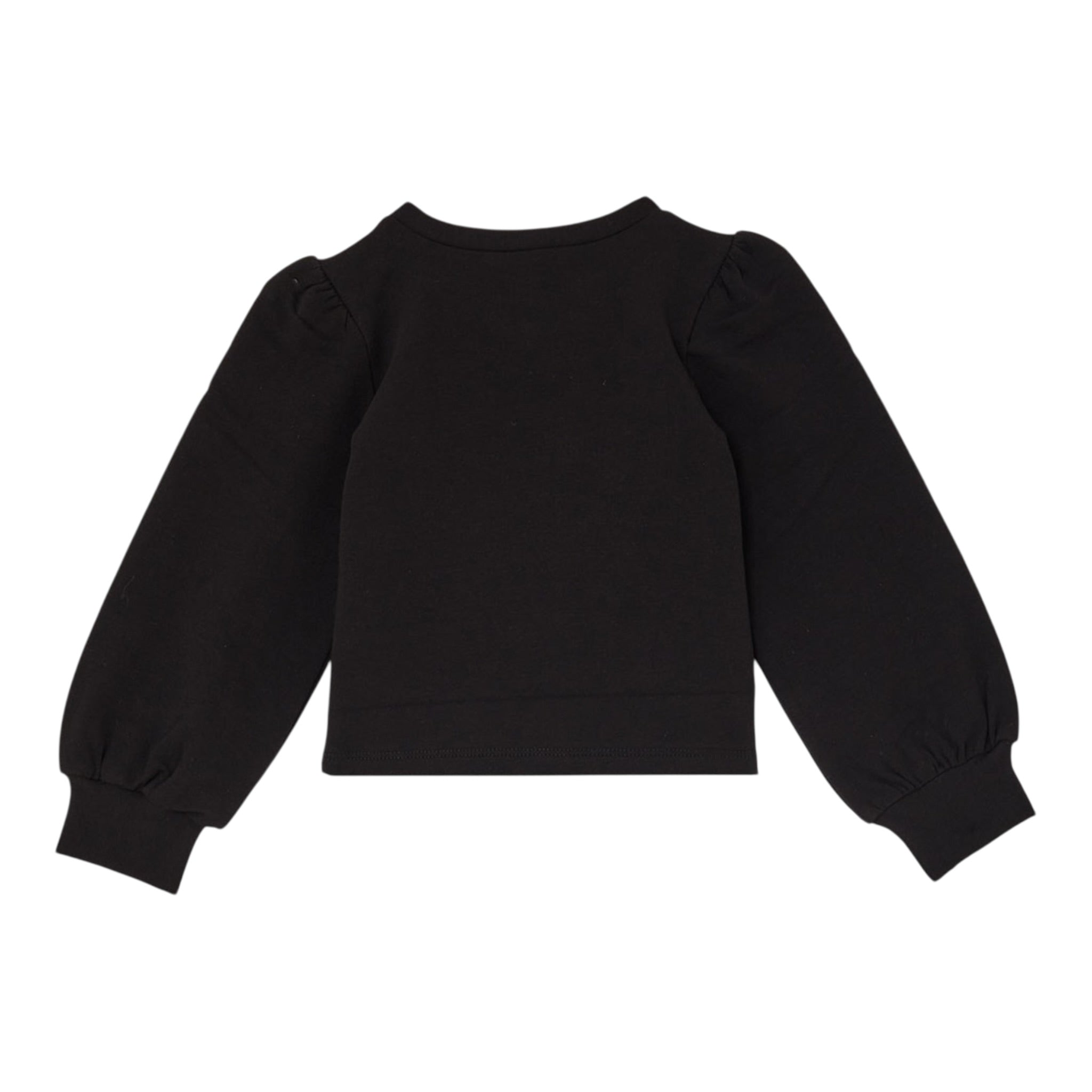 Liu Jo Felpa Chiusa Girocollo tinta unita con Paillettes Nero per Bambina KF5111J NERO LIU JO 
