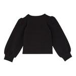 Liu Jo Felpa Chiusa Girocollo tinta unita con Paillettes Nero per Neonata KF5111 NERO LIU JO 