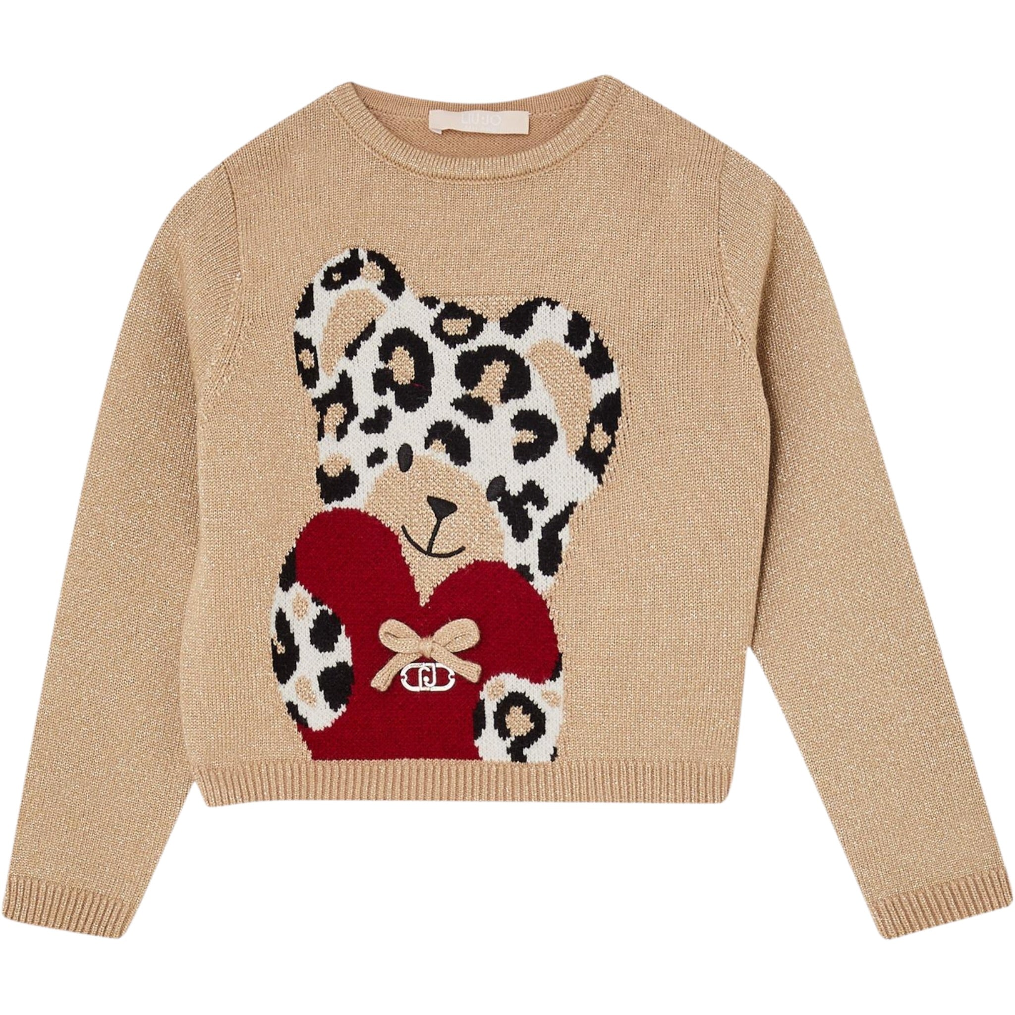 Liu Jo Maglia Girocollo tinta unita con Ricami Beige per Bambina KF5122 BEIGE LIU JO 