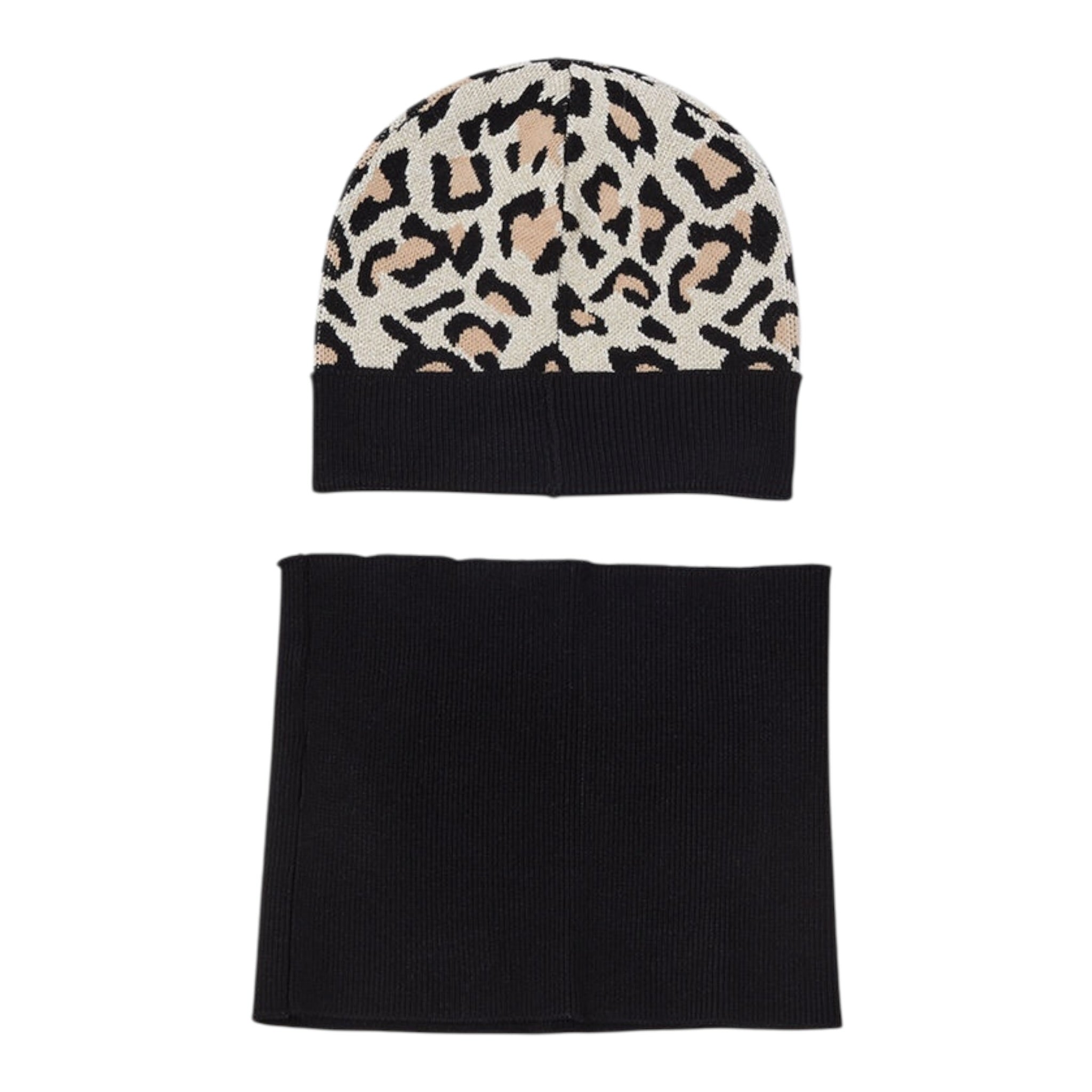 Liu Jo Set Cappello-Sciarpa Fantasia Maculata Beige/Nero per Bambina KF5123 BEIGE/NERO LIU JO 