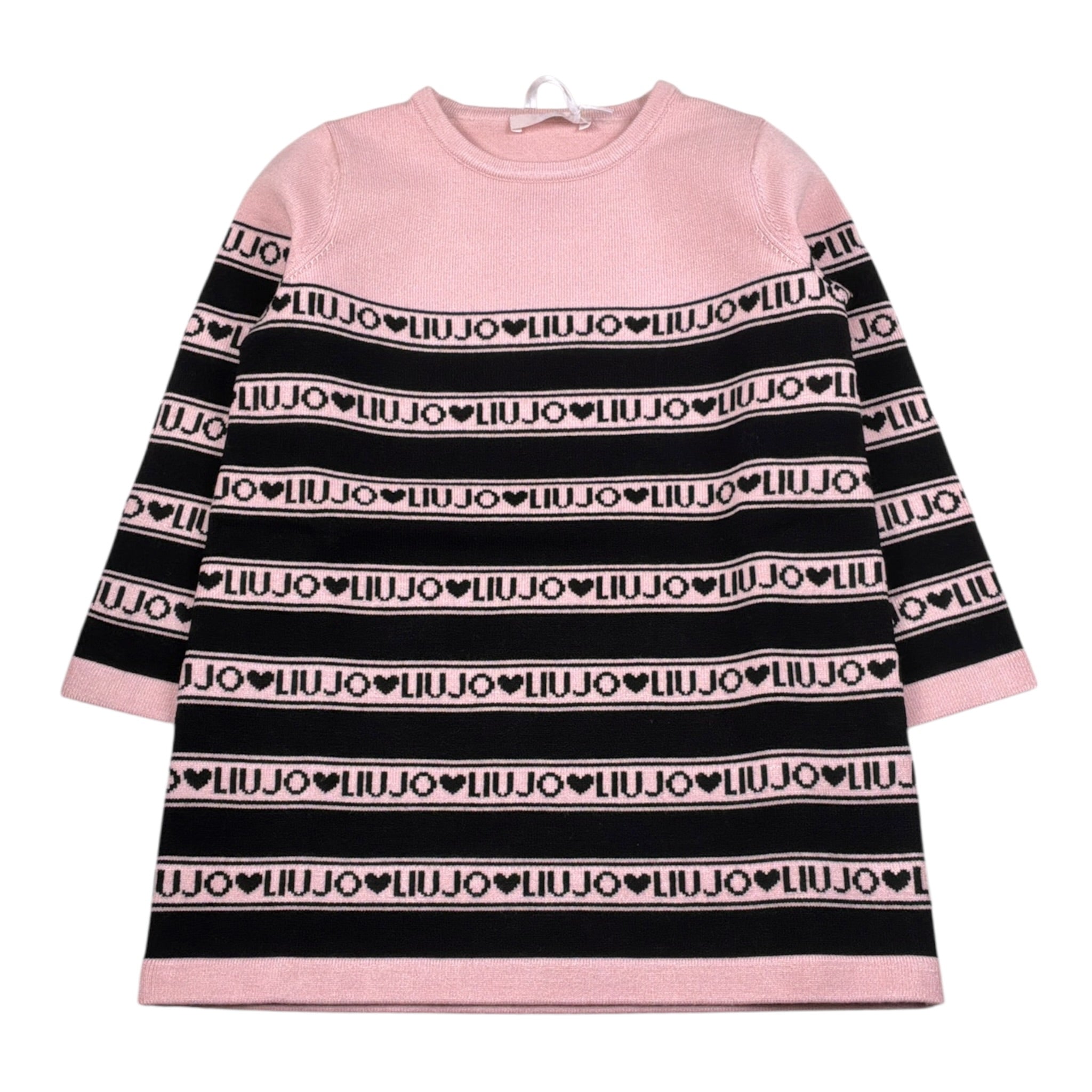 Liu Jo Abito Manica Lunga tinta unita con Logo Rosa per Neonata KF5130XXN ROSA LIU JO 
