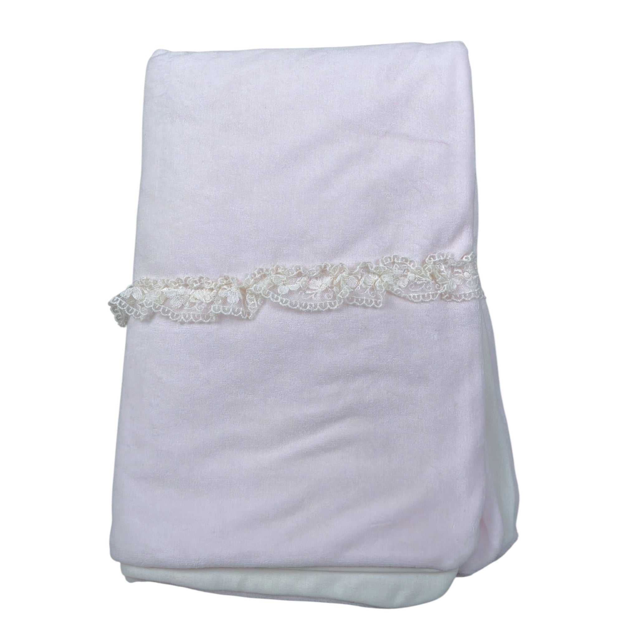 Lalalu' Coperta tinta unita con Ricami Rosa per Neonata WOOWOW ROSA LALALU' 
