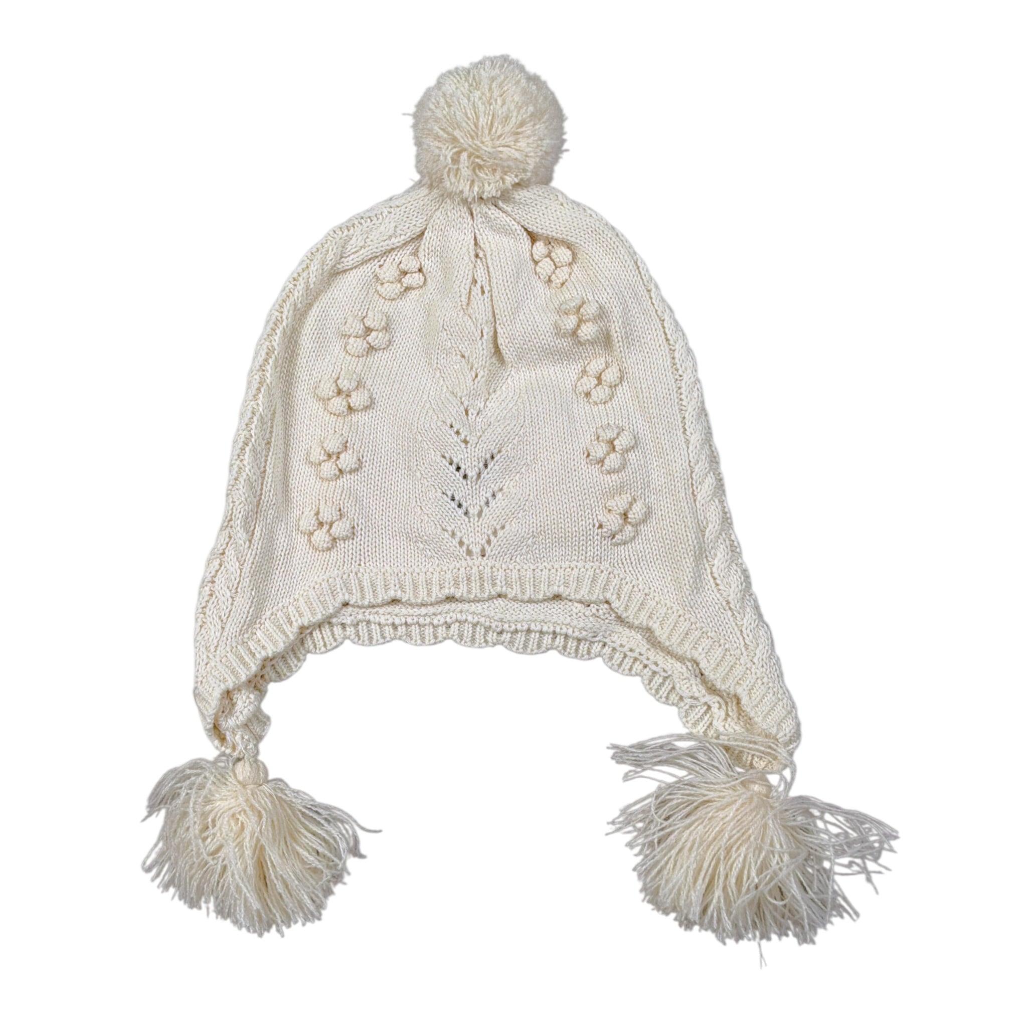 Louise Misha Cappello tinta unita con Pon Pon Panna per Bambina GACW25B0007 PANNA LOUISE MISHA 