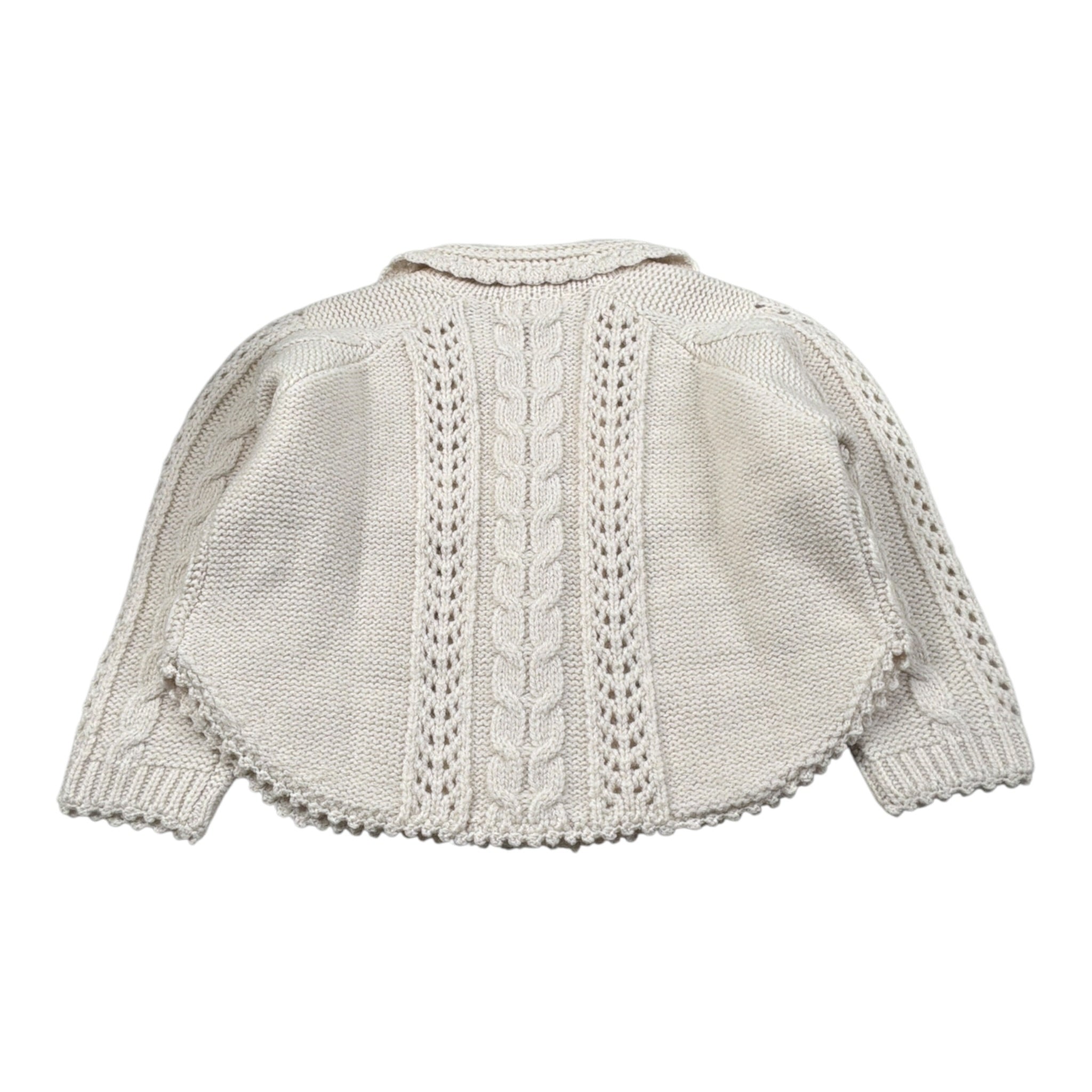 Louise Misha Cardigan tinta unita con Colletto Beige per Bambina GRCW25C0154 BEIGE LOUISE MISHA 