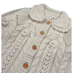Louise Misha Cardigan tinta unita con Colletto Beige per Bambina GRCW25C0154 BEIGE LOUISE MISHA 