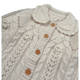 Louise Misha Cardigan tinta unita con Colletto Beige per Bambina GRCW25C0154 BEIGE LOUISE MISHA 