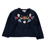 Louise Misha Maglia tinta unita con Ricami Blu per Bambina GRCW25J0160 BLU LOUISE MISHA 