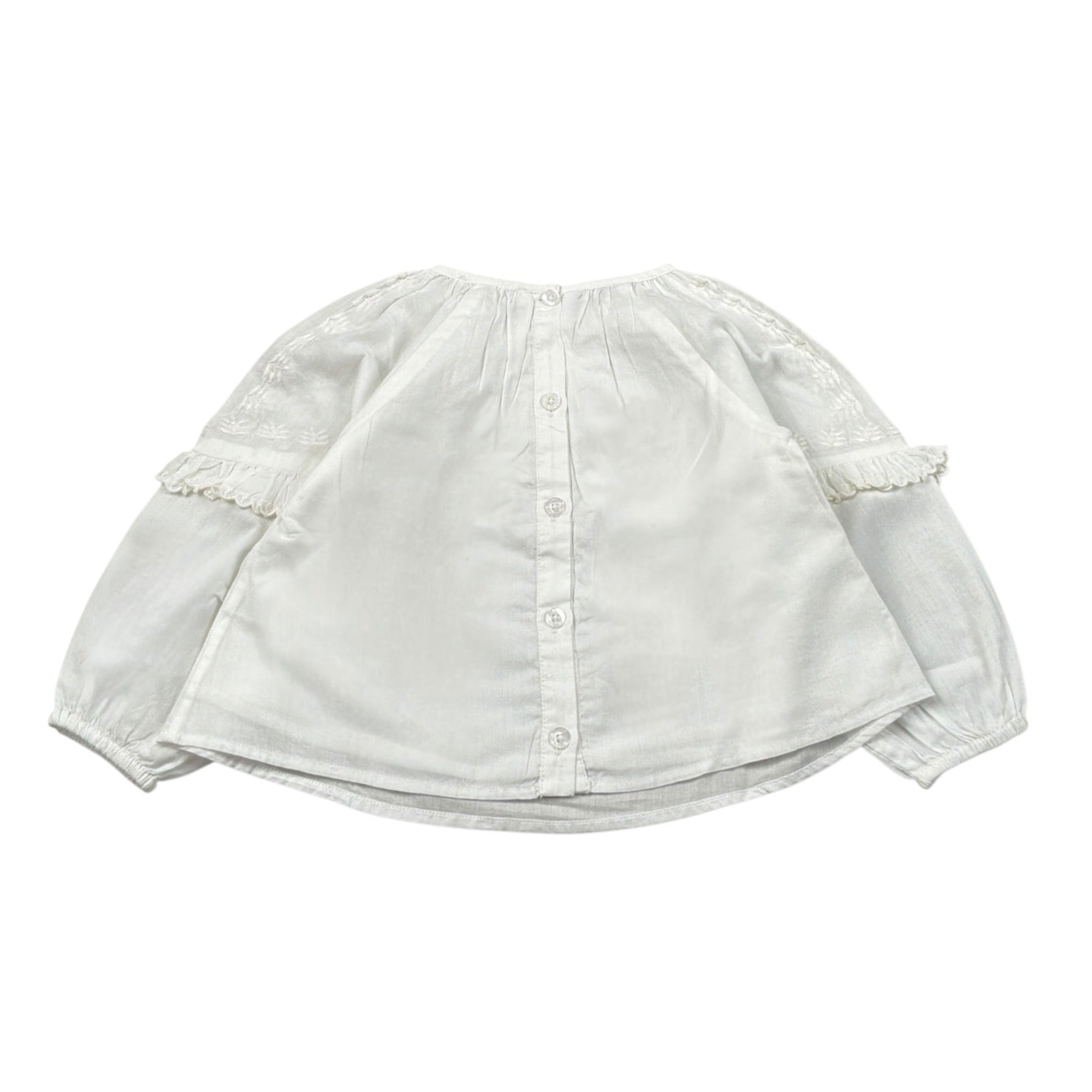 Louise Misha Camicia tinta unita con Ricami Bianco per Neonata GRIW25B0068N BIANCO LOUISE MISHA 