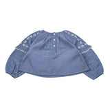 Louise Misha Camicia tinta unita con Ricami Azzurro per Bambina GRIW25B0194 AZZURRO LOUISE MISHA 