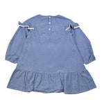 Louise Misha Abito tinta unita con Ricami Azzurro per Bambina GRIW25S0027 AZZURRO LOUISE MISHA 