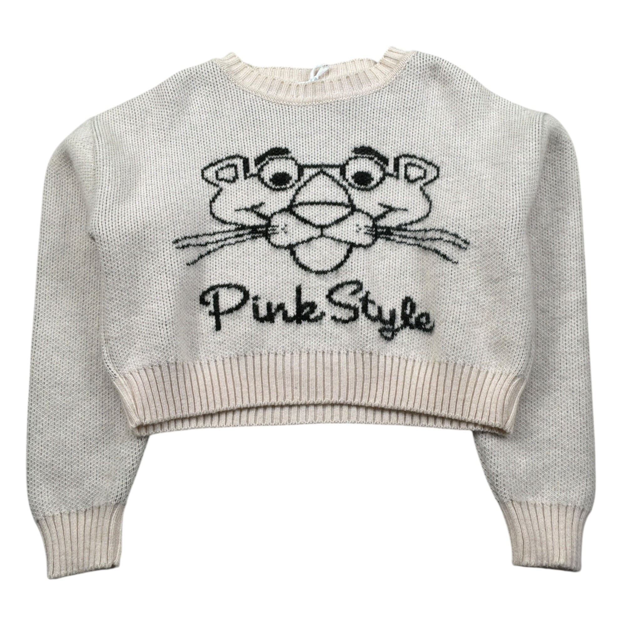 Lu Lu By Miss Grant Maglia Girocollo tinta unita con Ricami Panna per Bambina LL2965 PANNA LU LU BY MISS GRANT 