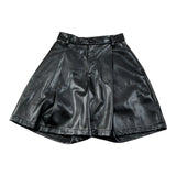 Lu Lu By Miss Grant Short Ecopelle tinta unita con Elastico In Vita Nero per Bambina LL3788 NERO LU LU BY MISS GRANT 