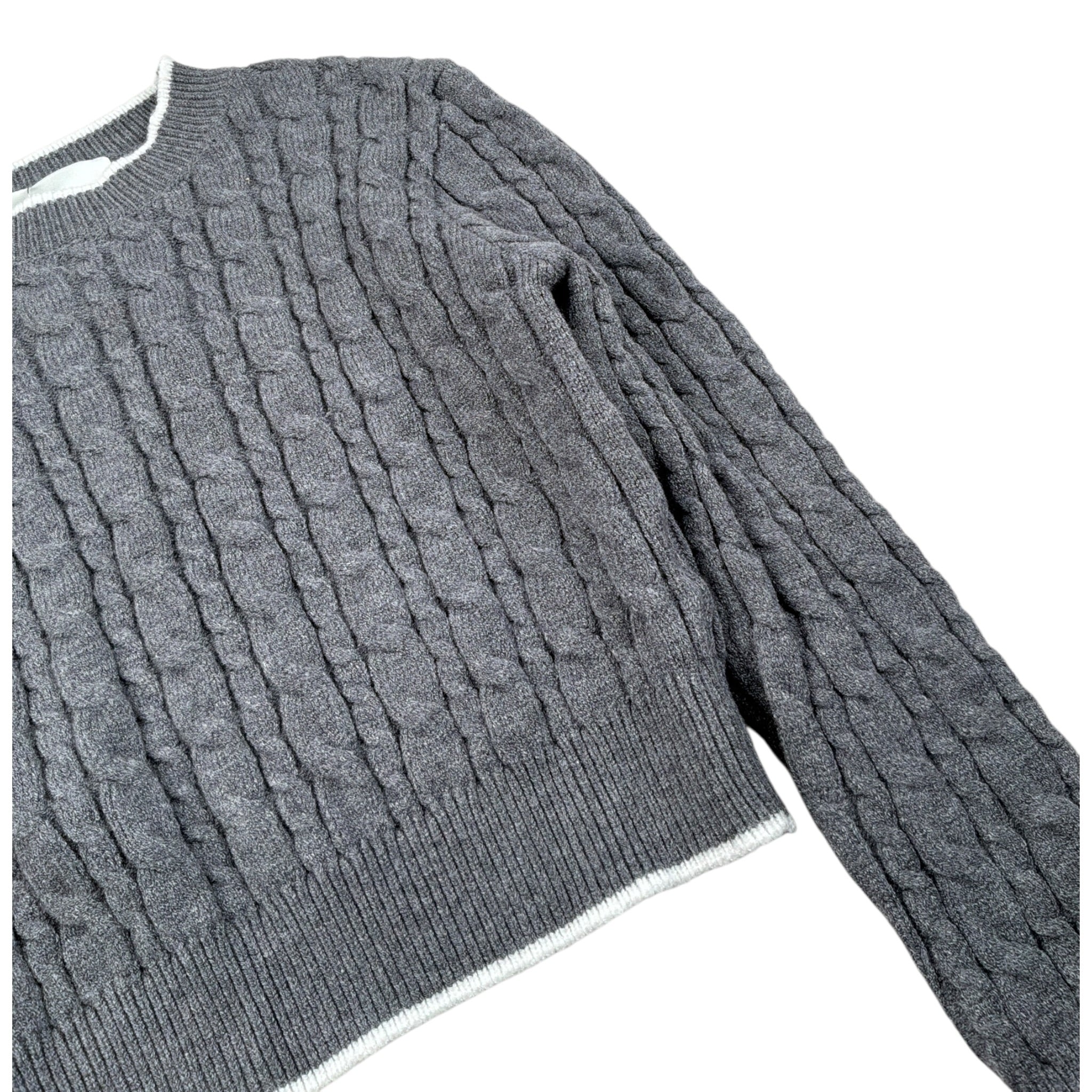 Lu Lu By Miss Grant Maglia tinta unita con Trecce Grigio per Bambina LL3821 GRIGIO LU LU BY MISS GRANT 