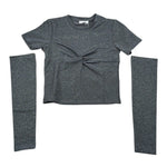 Lu Lu By Miss Grant T-Shirt tinta unita con Manicotti Grigio per Bambina LL3842 GRIGIO LU LU BY MISS GRANT 