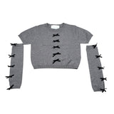Lu Lu By Miss Grant T-Shirt In Maglia con Manicotti tinta unita Grigio per Bambina LL3888 GRIGIO LU LU BY MISS GRANT 