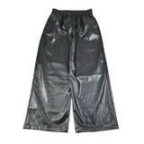 Lu Lu By Miss Grant Pantalone Ecopelle tinta unita con Elastico In Vita Nero per Bambina LL3907 NERO LU LU BY MISS GRANT 