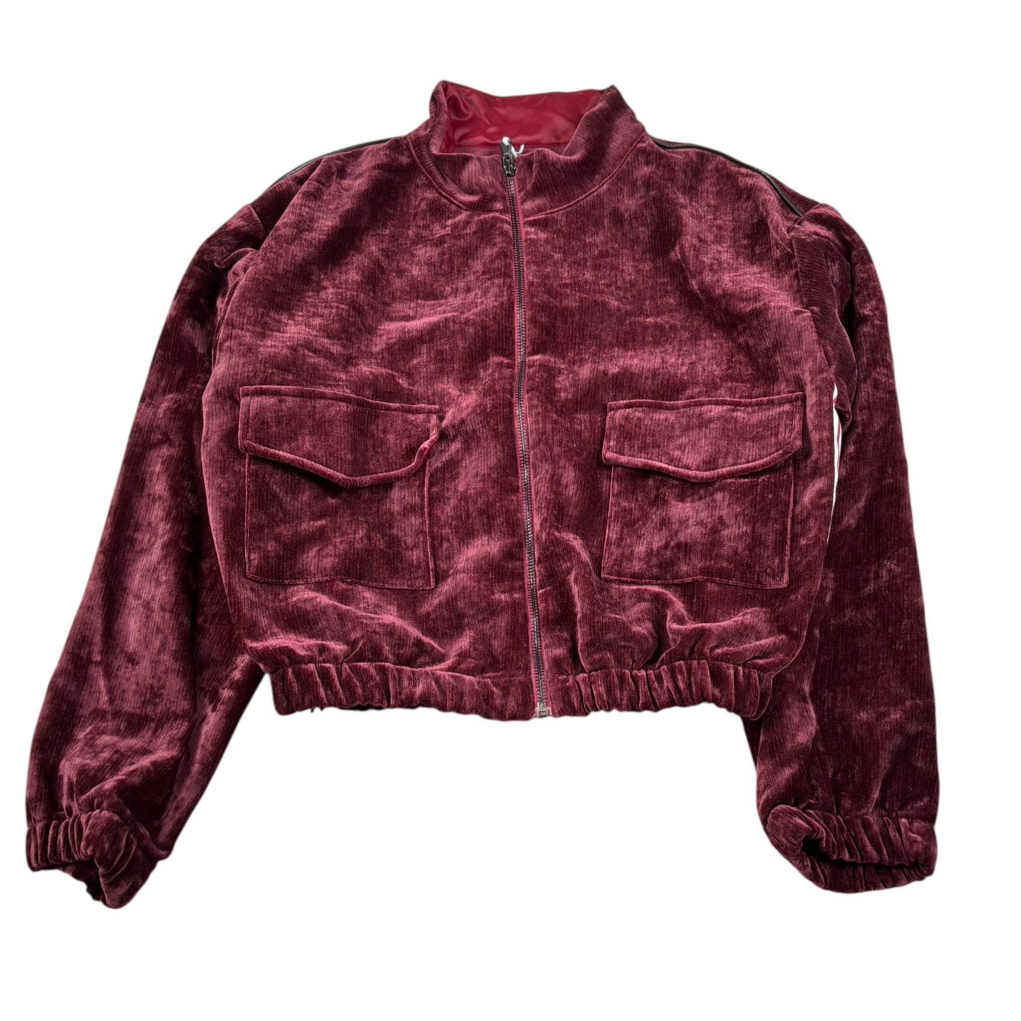 Lu Lu By Miss Grant Felpa tinta unita con Zip In Camoscio Bordeaux per Bambina LL3958X BORDEAUX LU LU BY MISS GRANT 